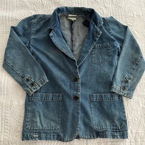 Vintage Lightwash Denim Jacket Blazer Bugle Boy 100% Cotton Cottagecore Medium